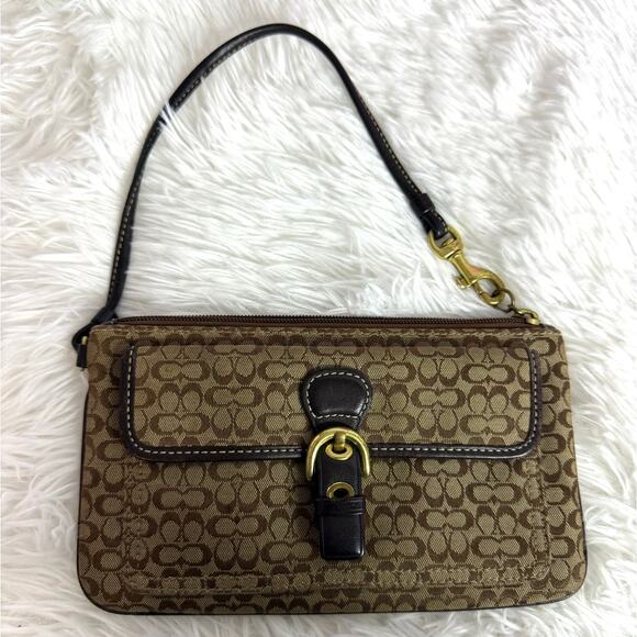 COACH y2k Soho Brown Signature Canvas Wristlet - Picture 1 of 8